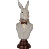 Clayre & Eef 6PR5361 Dekorácia Busta králika sivá hnedá 15x13x39 cm