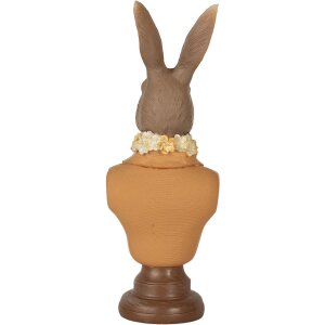 Clayre & Eef 6PR5363 Dekorácia Busta králika hnedá oranžová 7x5x19 cm