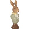 Clayre & Eef 6PR5364 Dekorácia Busta králika hnedá zelená 6x5x18 cm Polyresin