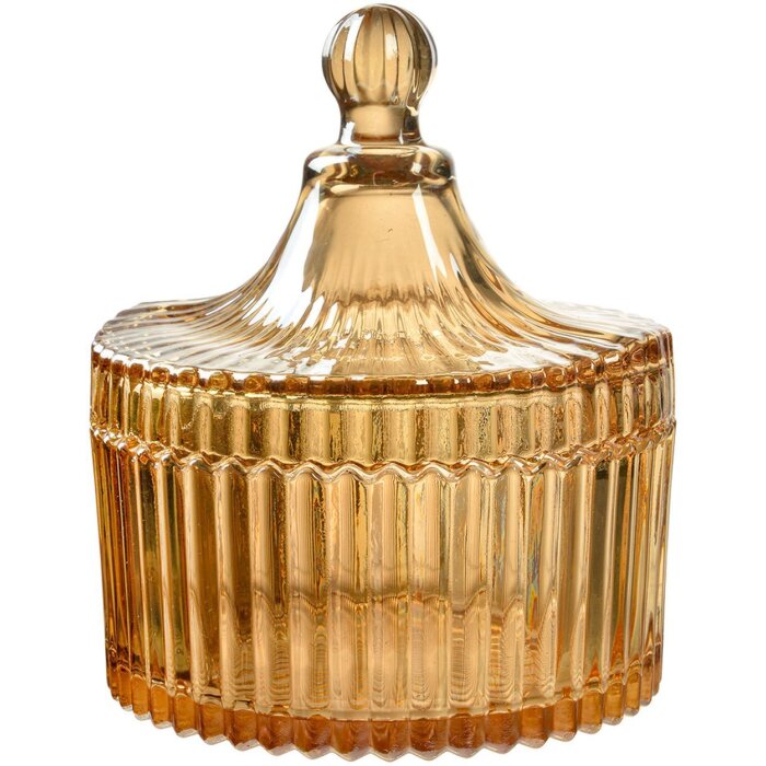 Clayre & Eef 6GL4724 Skladovacia nádoba žltá Ø10x12 cm s vekom