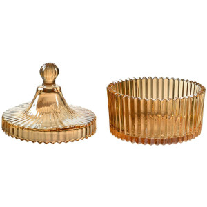 Clayre & Eef 6GL4724 Skladovacia nádoba žltá Ø10x12 cm s vekom