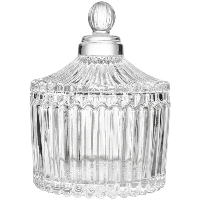 Clayre & Eef 6GL4725 Sklenená dóza s vekom Transparent 7x9 cm