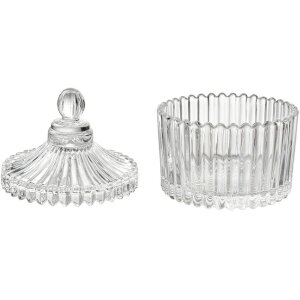 Clayre & Eef 6GL4725 Sklenená dóza s vekom Transparent 7x9 cm