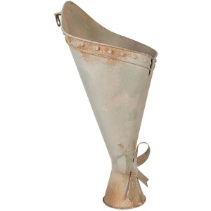 Clayre & Eef kvetináč železný zelené odtiene vintage vzhľad 50 cm