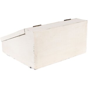 Clayre & Eef 6H2398 Čajová dóza Antikweiße 18x16x9 cm s 3 priehradkami