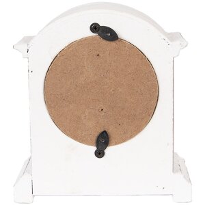 Clayre & Eef 6KL0831 Stolové hodiny bielo-hnedé 13x7x14 cm sklo drevo vidiecky štýl