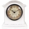 Clayre & Eef 6KL0831 Stolové hodiny bielo-hnedé 13x7x14 cm sklo drevo vidiecky štýl