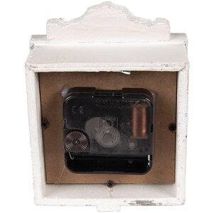 Clayre & Eef 6KL0832 Stolové hodiny Vintage Grey-Beige 10x6x14 cm 1xAA Glass Wood
