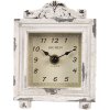 Clayre & Eef 6KL0832 Stolové hodiny Vintage Grey-Beige 10x6x14 cm 1xAA Glass Wood