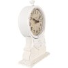Clayre & Eef 6KL0833 Stolové hodiny Biele béžové sklo Drevo 14x6x23 cm 1xAA Vintage