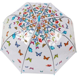 Juleeze JZUM0093 Dáždnik Transparentný motýľ Ø 90x82 cm Modrá