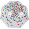 Juleeze JZUM0093 Dáždnik Transparentný motýľ Ø 90x82 cm Modrá