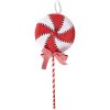 Clayre & Eef 66108 Lollipop hák červená bělá 17x6x41 cm plastik