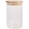 Clayre & Eef 6GL4719S Skladovací pohár s vekom Transparent Ø 7x10 cm Sklenené drevo