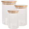 Clayre & Eef 6GL4719S Skladovací pohár s vekom Transparent Ø 7x10 cm Sklenené drevo