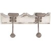 Clayre & Eef 6H2400 Vešiak na kabáty Nástenný vešiak 2 háčiky Antique style White 23x6x10 cm
