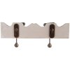 Clayre & Eef 6H2400 Vešiak na kabáty Nástenný vešiak 2 háčiky Antique style White 23x6x10 cm