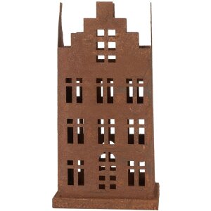 Clayre & Eef 6Y5791 Dekorácia domček sada 2 kovové hnedé Vintage Country štýl