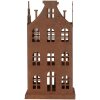 Clayre & Eef 6Y5791 Dekorácia domček sada 2 kovové hnedé Vintage Country štýl