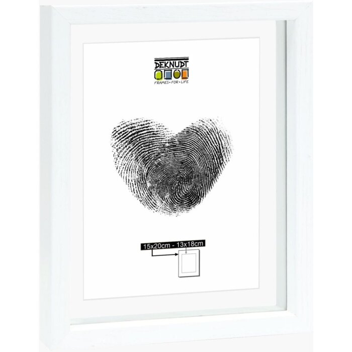 Fotorámik Deknudt S68SG1 s dreveným okrajom biely 15x20 cm