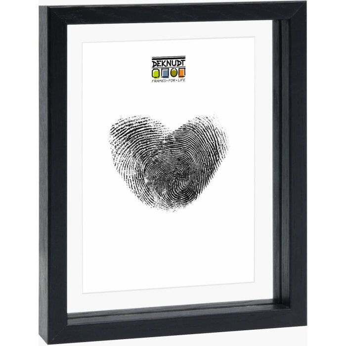 Deknudt Fotorámik s dreveným okrajom čierny, plávajúci efekt 20x30 cm