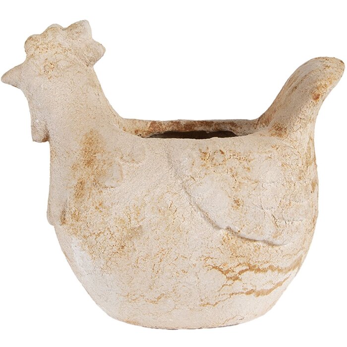 Clayre & Eef 6MG0108 Dekorácia Kvetináč béžovo hnedý 31x20x27 cm Vidiecky štýl