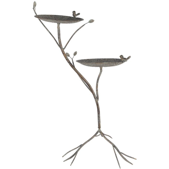 Clayre & Eef 6Y5656 Napájadlo pre vtákov antický štýl kov 38x43x78 cm