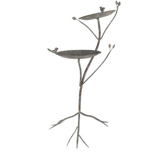 Clayre & Eef 6Y5656 Napájadlo pre vtákov antický štýl kov 38x43x78 cm