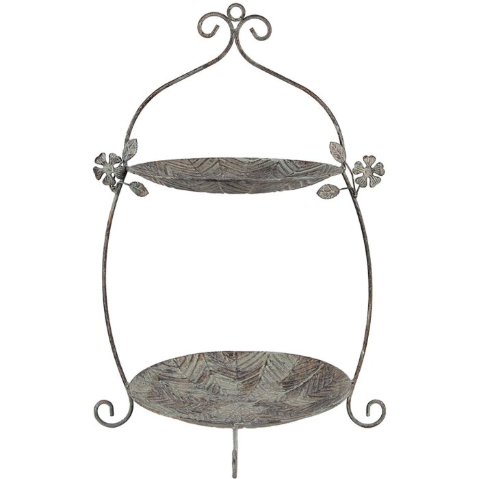 Clayre & Eef 6Y5657 Etagere 34x32x50 cm Zeleno-hnedý starožitný kov Vintage štýl