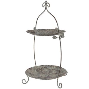 Clayre & Eef 6Y5657 Etagere 34x32x50 cm Zeleno-hnedý starožitný kov Vintage štýl