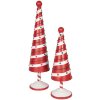 Clayre & Eef 6Y5735 Vianočný stromček dekoratívny ø13x49 cm Červená-Biela v štýle krajinský