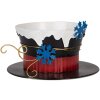 Clayre & Eef 6Y5736 Dekorácia Klobúk Ø 22x12 cm čierna biela modrá zlatá