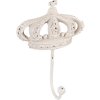 Clayre & Eef 6Y5773 Nástenný háčik Iron White Antique 14x7x19 cm Nástenný háčik Shabby