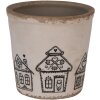 Clayre & Eef 6CE2123L Dekorácia Kvetináč béžová čierna Ø 17x16 cm