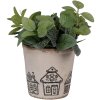Clayre & Eef 6CE2123L Dekorácia Kvetináč béžová čierna Ø 17x16 cm