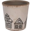Clayre & Eef 6CE2123L Dekorácia Kvetináč béžová čierna Ø 17x16 cm