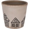 Clayre & Eef 6CE2123M Dekorácia Kvetináč keramický béžový čierny Ø 15x14 cm