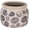 Clayre & Eef 6CECSP0001L Kvetináč keramický béžovo šedý Ø 20x15 cm Country štýl