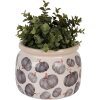 Clayre & Eef 6CECSP0001L Kvetináč keramický béžovo šedý Ø 20x15 cm Country štýl