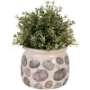 Clayre & Eef 6CECSP0001M Kvetináč keramický béžovo šedý Ø 16x13 cm vidiecky štýl