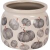 Clayre & Eef 6CECSP0001M Kvetináč keramický béžovo šedý Ø 16x13 cm vidiecky štýl
