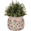 Clayre & Eef kvetináč Floral Béžová Ø16x13 cm vidiecky štýl keramický