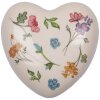 Clayre & Eef 6CECFL0003 Keramické srdce Béžové 12x12x4cm Vidiecky štýl Deko