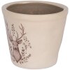 Clayre & Eef Dekoratívny kvetináč so sobím motívom Ø 12x11 cm