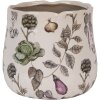 Clayre & Eef Kvetináč keramický Ø21x19cm béžový zelenina rustikálny štýl