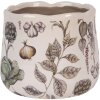 Clayre & Eef 6CETKG0001S kvetináč béžový Ø14x12 cm vidiecky štýl