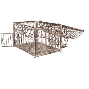 Clayre & Eef Dekoratívne klietky 2ks Hnedo-béžové kovové Antik 56cm 41cm
