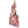 Clayre & Eef 5Y1379 Vianočná dekorácia Domčeky červené 28x8x56cm kov Landhaus štýl