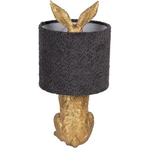 Clayre & Eef stolná lampa Zajačik zlatá E27 Ø 20x43 cm