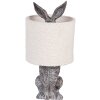 Clayre & Eef stolná lampa Zajačik E27 Ø 20x43 cm Hnedá Béžová